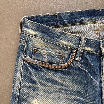 HYSTERIC GLAMOUR SPELLOUT STUDDED DENIM [W30]