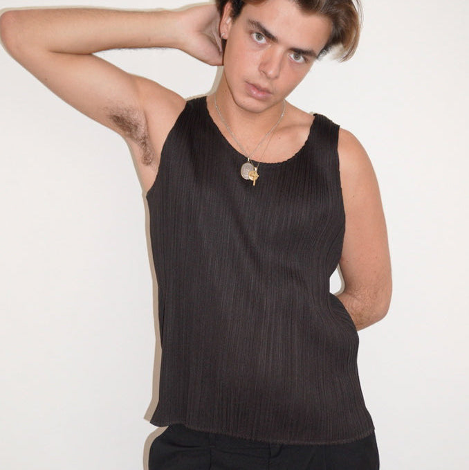 ISSEY MIYAKE PLEATS PLEASE TANKTOP BROWN [L]