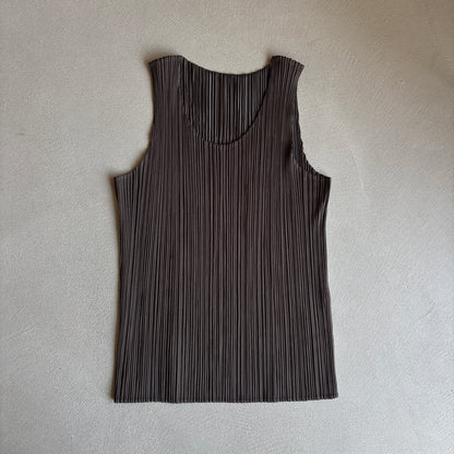 ISSEY MIYAKE PLEATS PLEASE TANKTOP BROWN [L]