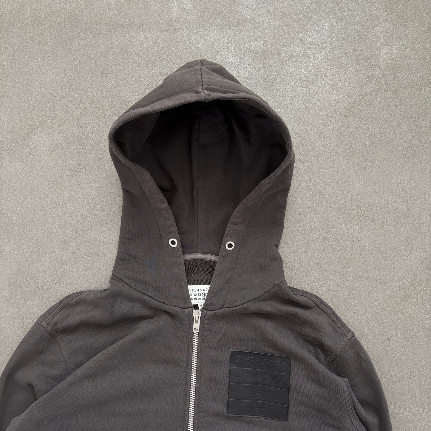 MAISON MARGIELA STEREOTYPE ZIP-UP HOODIE GREY [M]