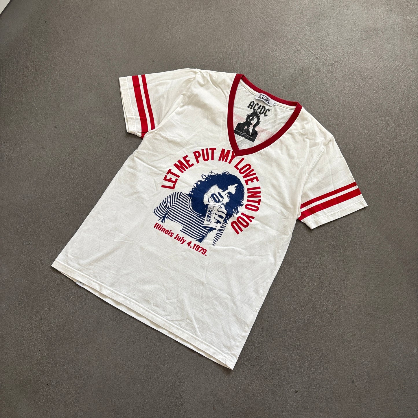 HYSTERIC GLAMOUR ACDC V-NECK TEE [M]