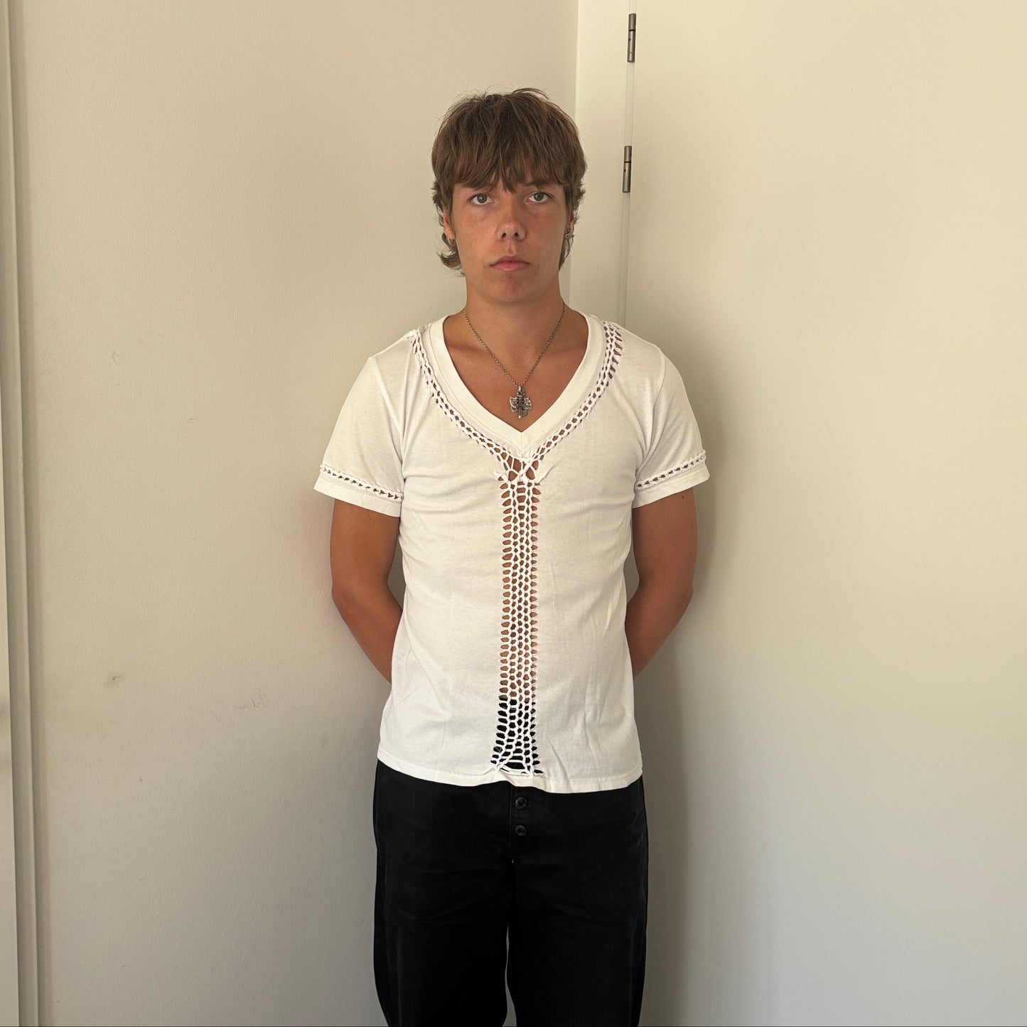 SS07 NUMBER (N)INE WOVEN TEE WHITE [M]