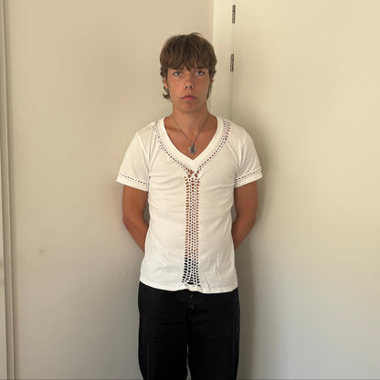 SS07 NUMBER (N)INE WOVEN TEE WHITE [M]