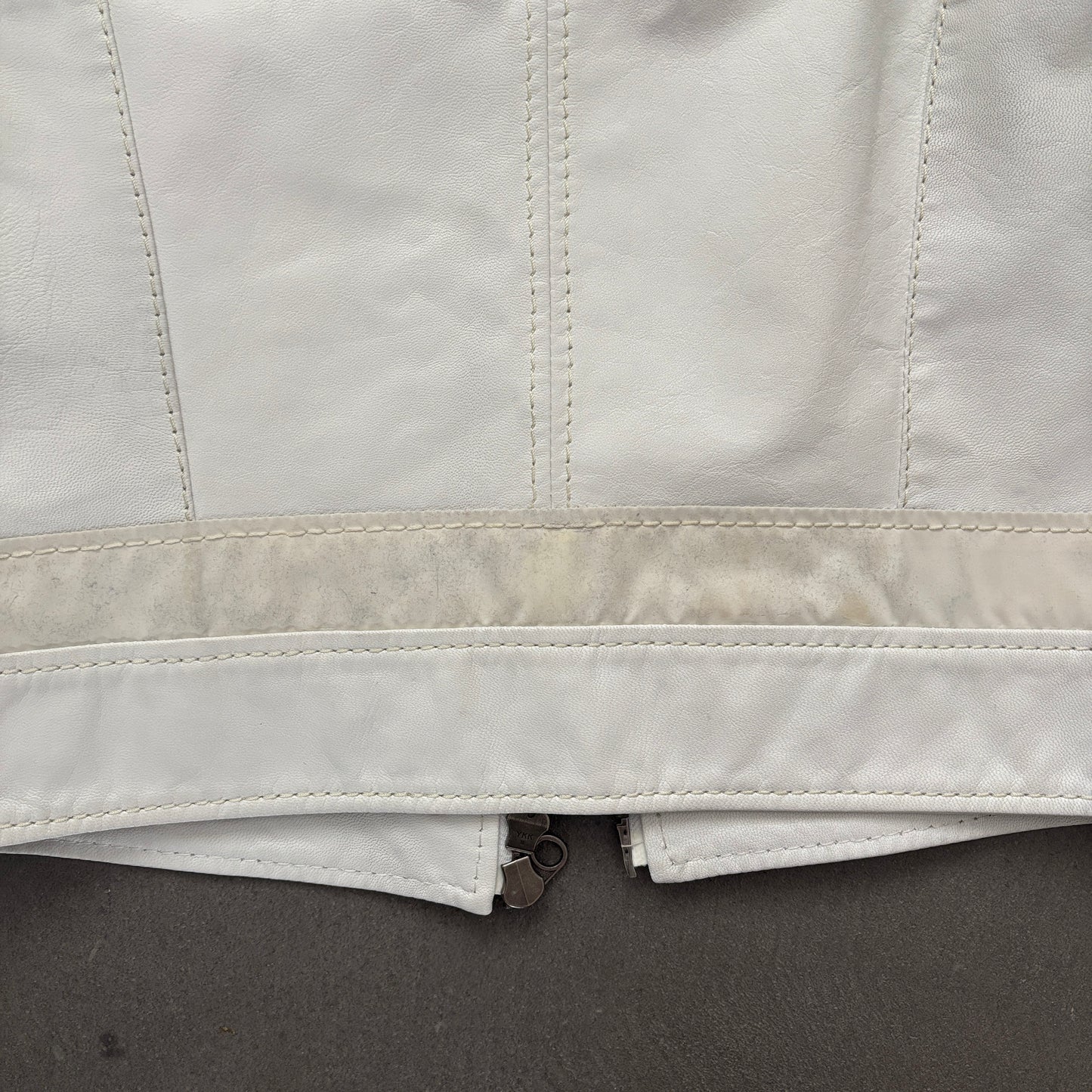 DIRK BIKKEMBERG VINTAGE LEATHER JACKET WHITE [M]