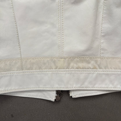 DIRK BIKKEMBERG VINTAGE LEATHER JACKET WHITE [M]