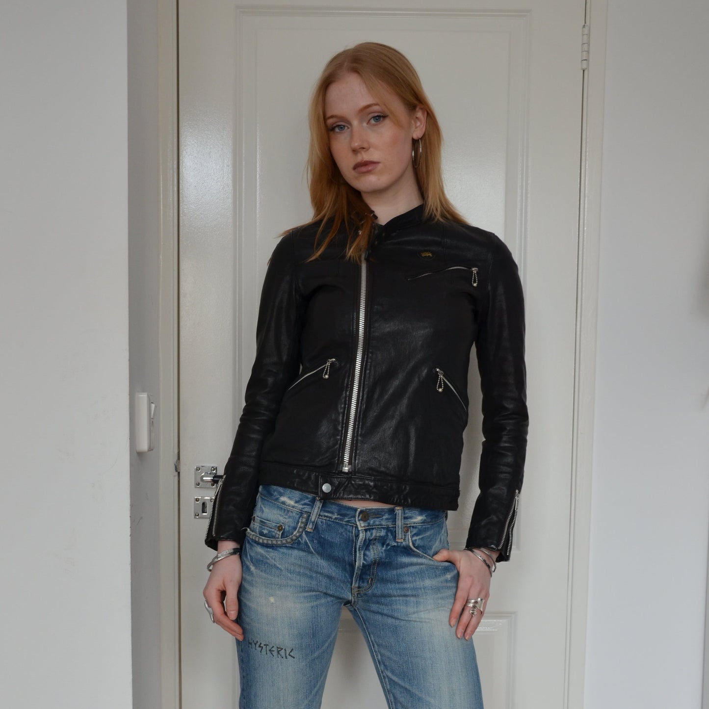 HYSTERIC GLAMOUR ZIP LEATHER JACKET [S]