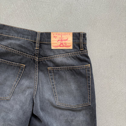 Y/PROJECT RHINESTONE JEANS BLACK [S]