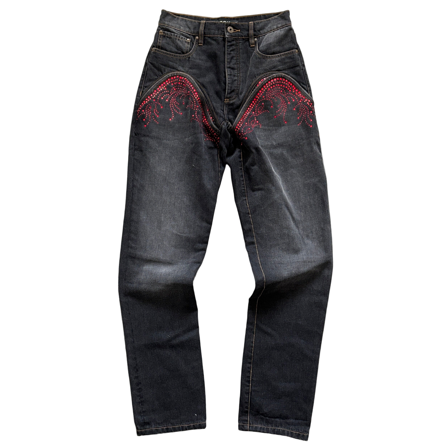 Y/PROJECT RHINESTONE JEANS BLACK [S]