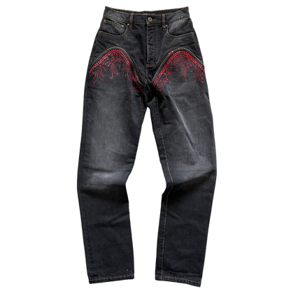 Y/PROJECT RHINESTONE JEANS BLACK [S]