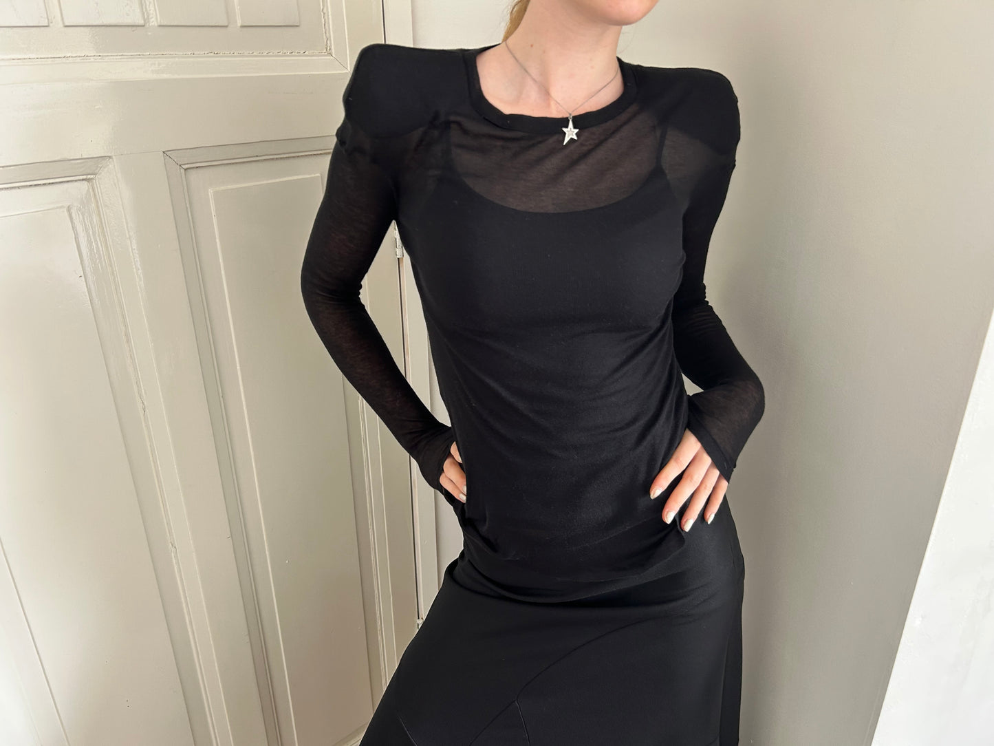 ANN DEMEULEMEESTER PADDED SHOULDERS TOP [M]