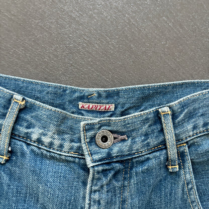 KAPITAL BUTTON BUCKLE JEANS [W30]
