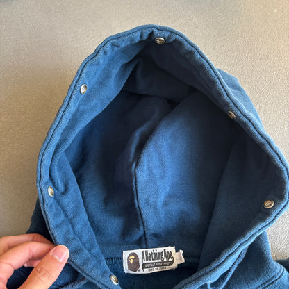 BAPE LOGO HOODIE BLUE STUDDED [L]