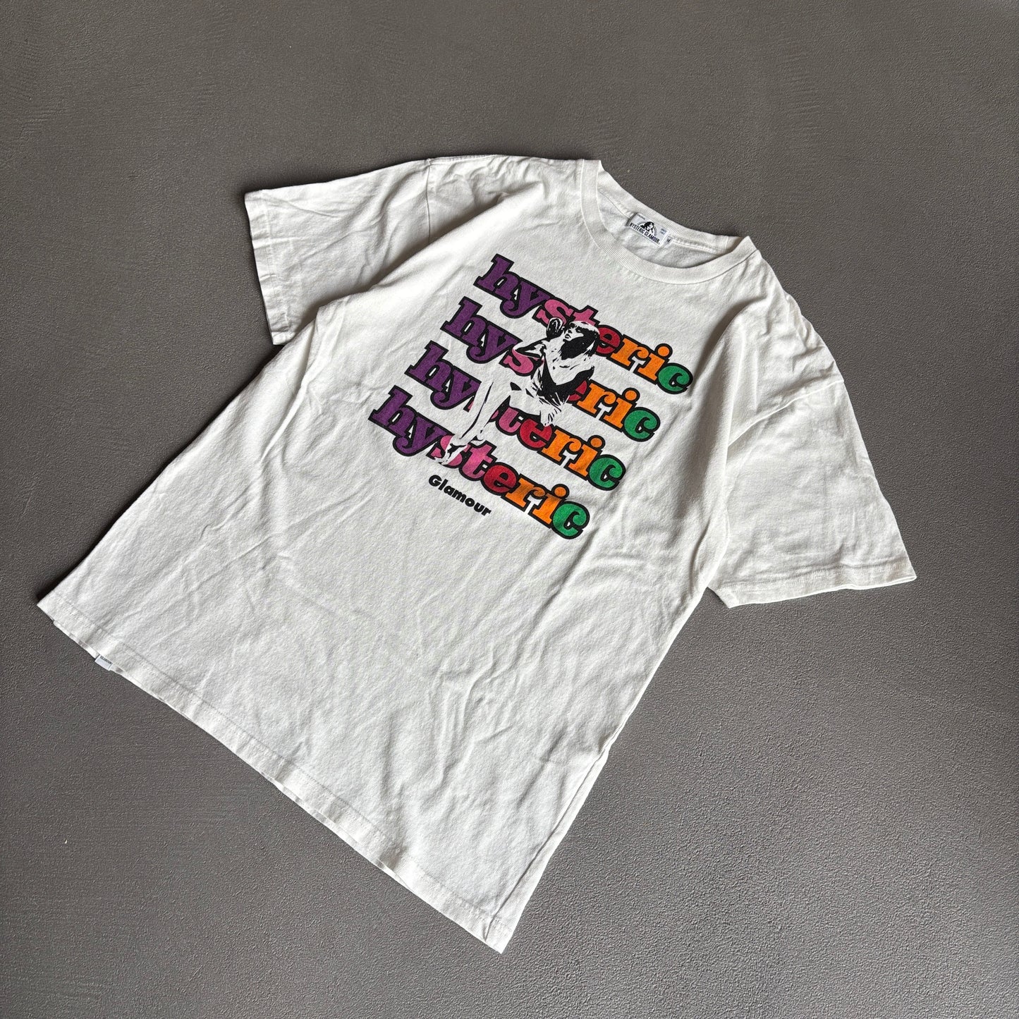HYSTERIC GLAMOUR SPELLOUT TEE WHITE [M]