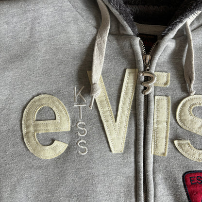 GIACCA IN PILE CON ZIP EVISU GRIGIO CON ZIP [XL]