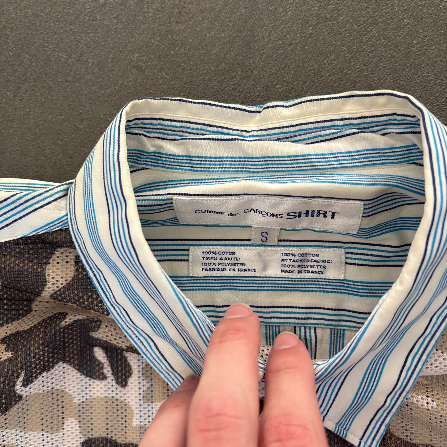 COMME DES GARCONS MESH CAMO SHIRT [S]