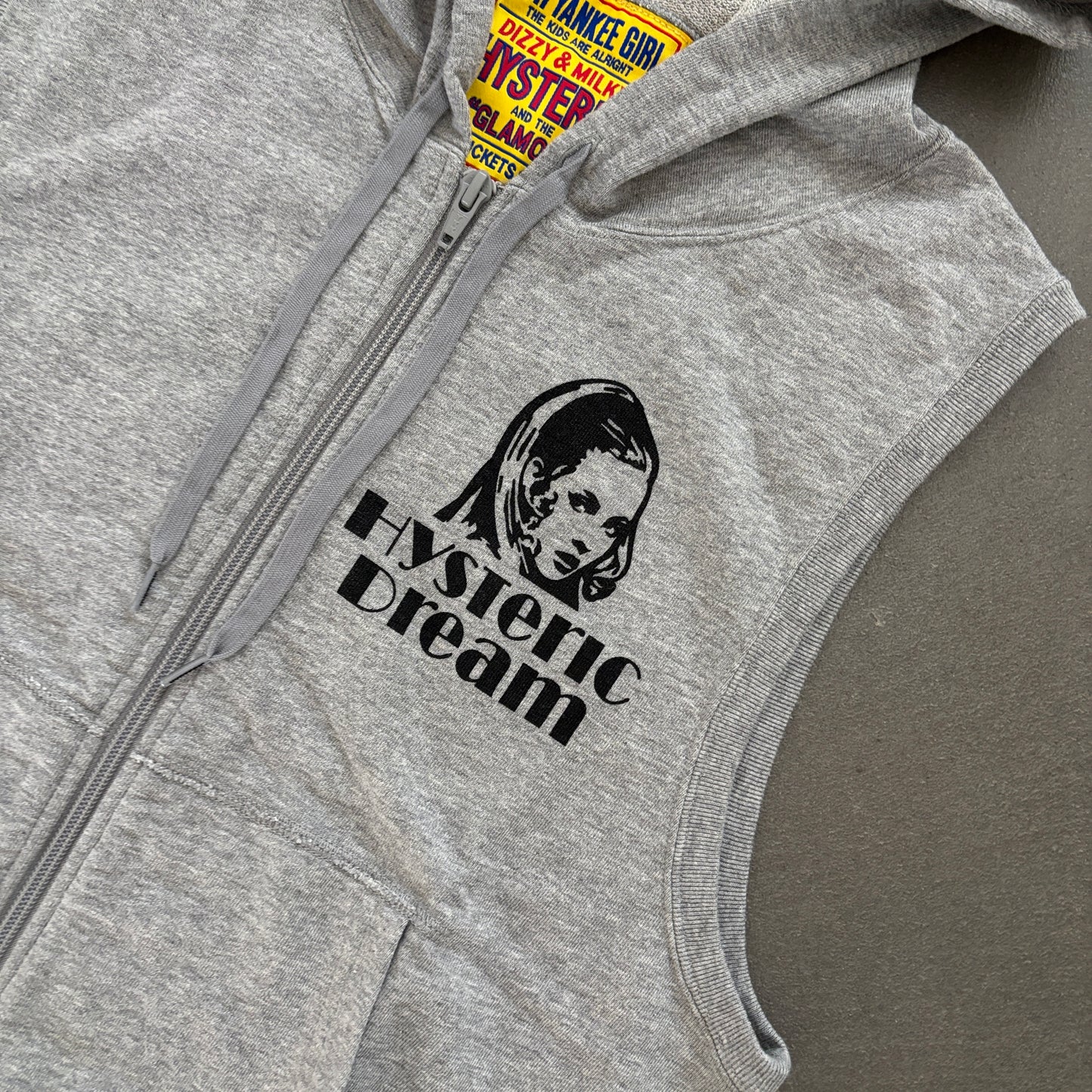 HYSTERIC GLAMOUR SLEEVELESS HOODIE GREY [S]