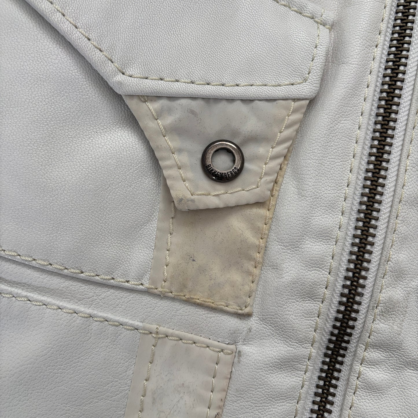 DIRK BIKKEMBERG VINTAGE LEATHER JACKET WHITE [M]