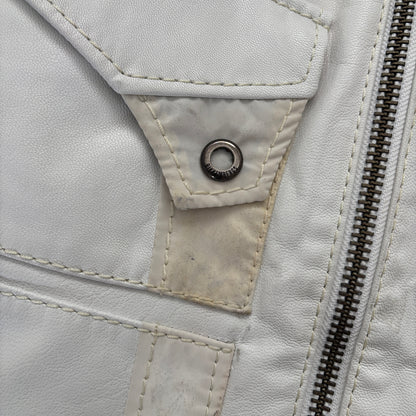DIRK BIKKEMBERG VINTAGE LEATHER JACKET WHITE [M]