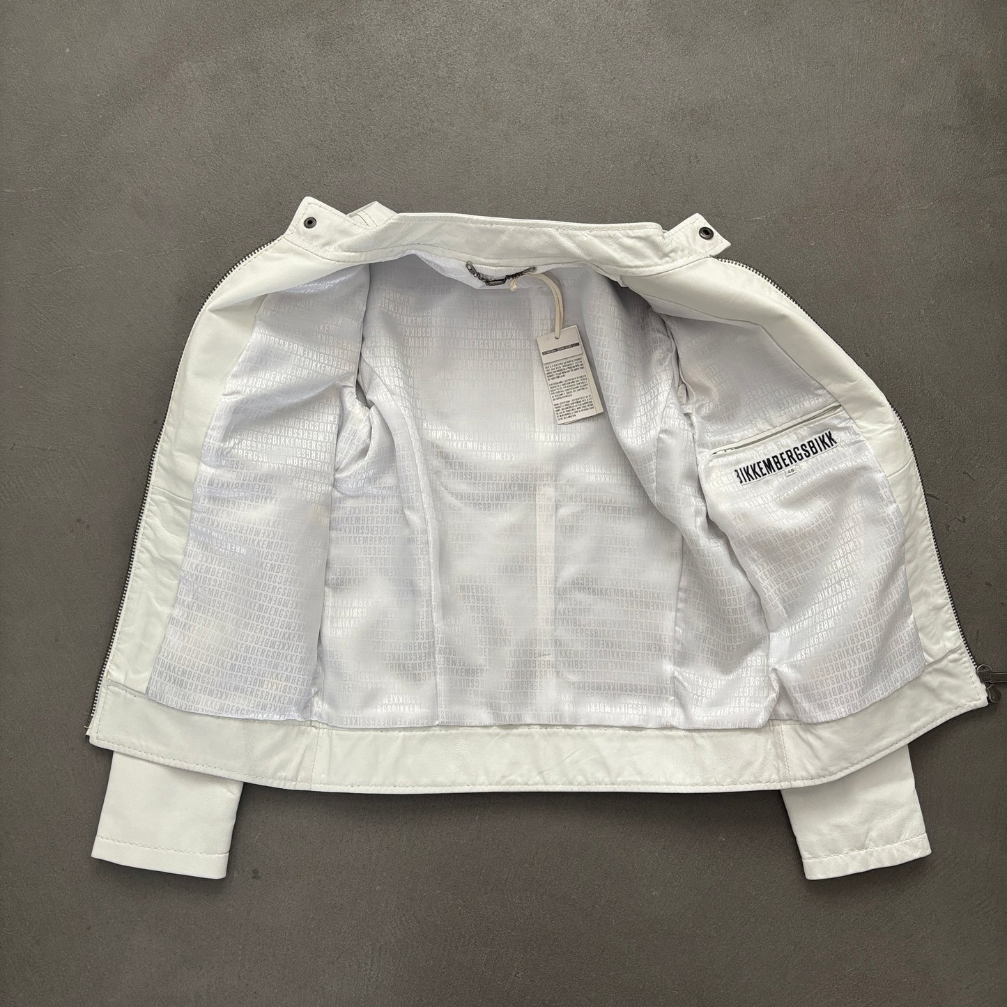 DIRK BIKKEMBERG VINTAGE LEATHER JACKET WHITE [M]
