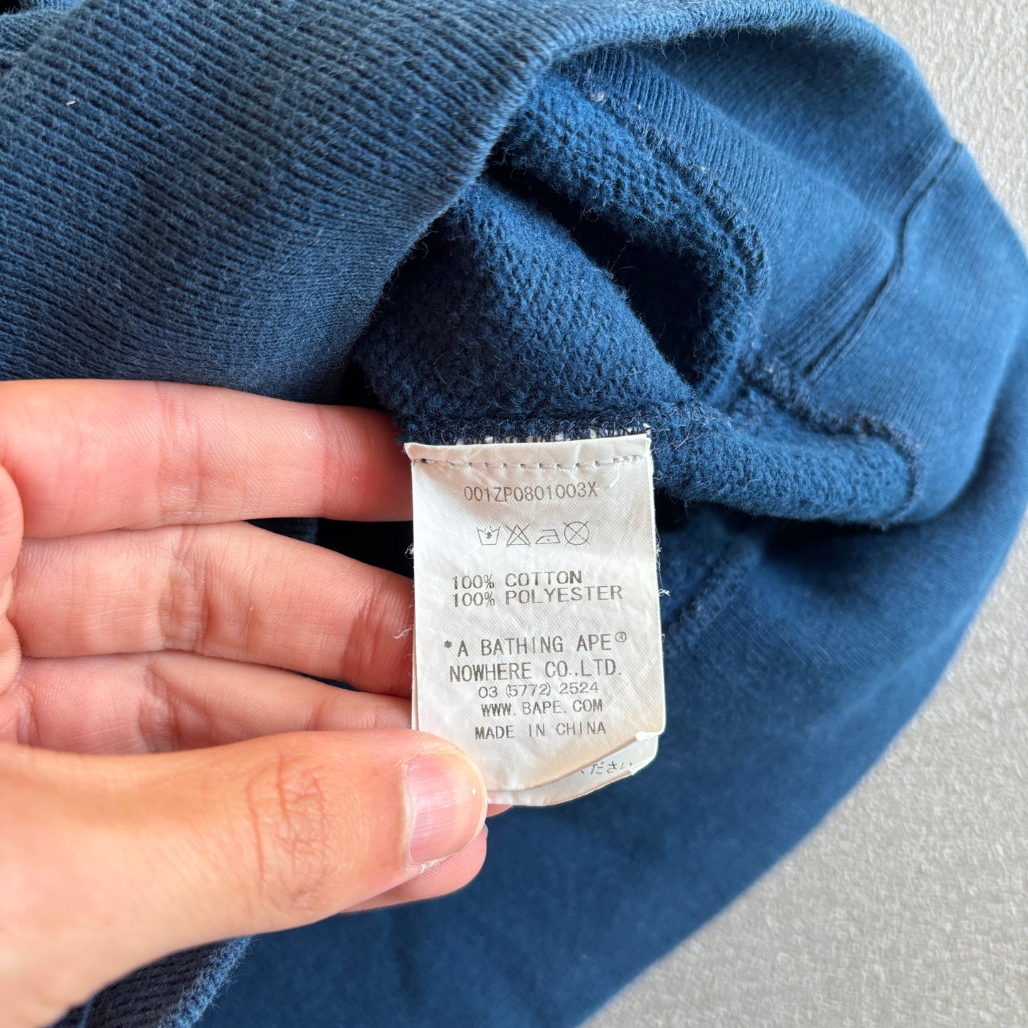 BAPE LOGO HOODIE BLUE STUDDED [L]