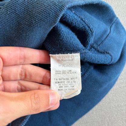 BAPE LOGO HOODIE BLUE STUDDED [L]