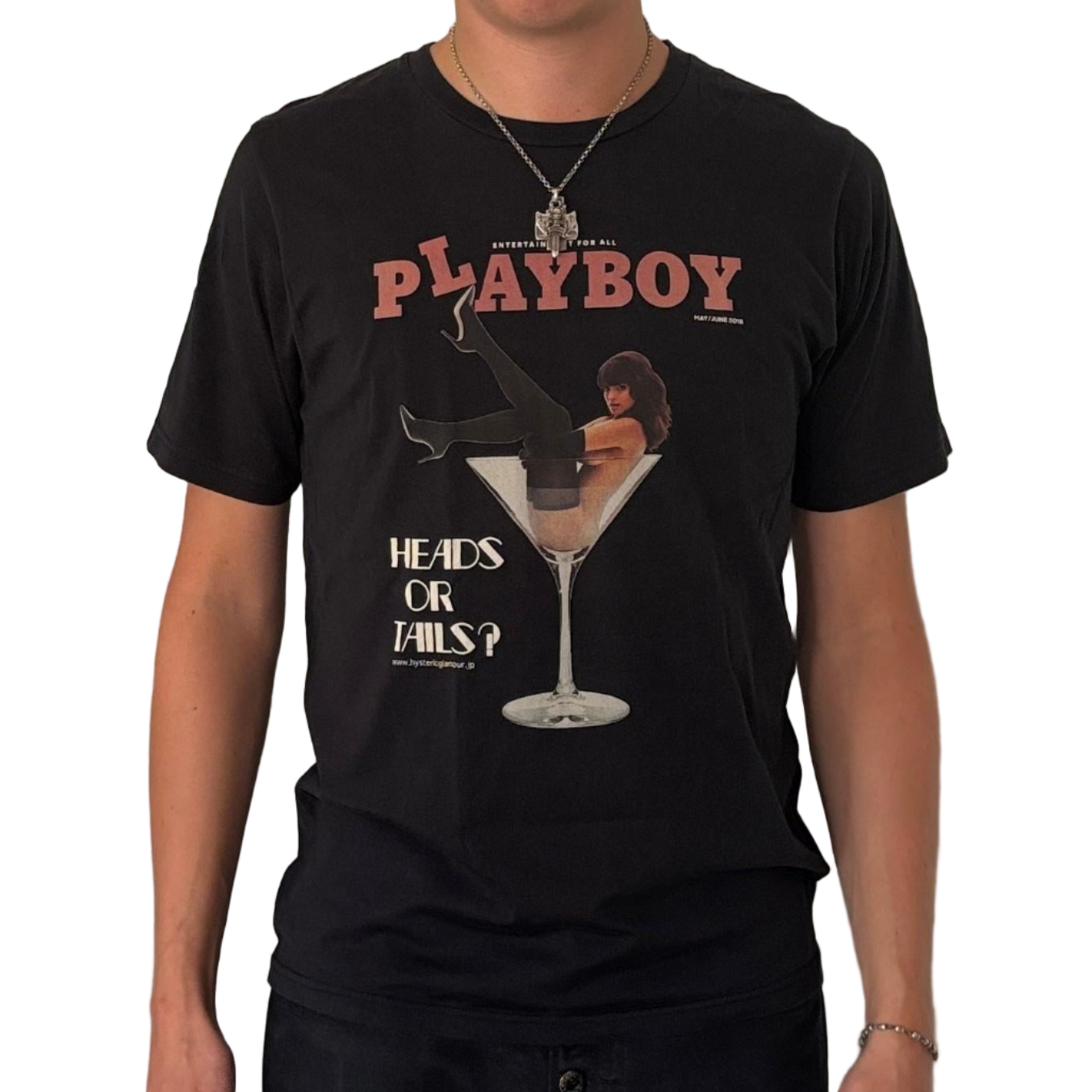 HYSTERIC GLAMOUR PLAYBOY HEADS OR TAILS TEE [M]