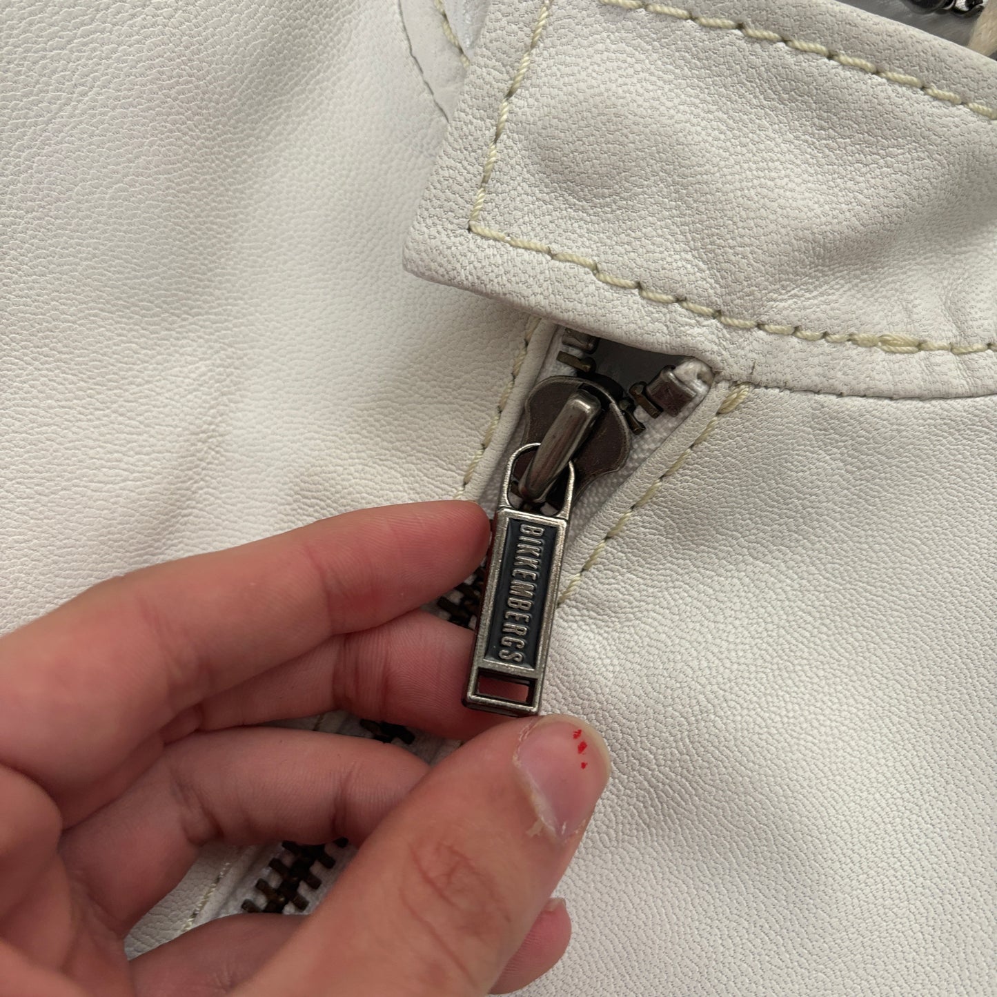 DIRK BIKKEMBERG VINTAGE LEATHER JACKET WHITE [M]