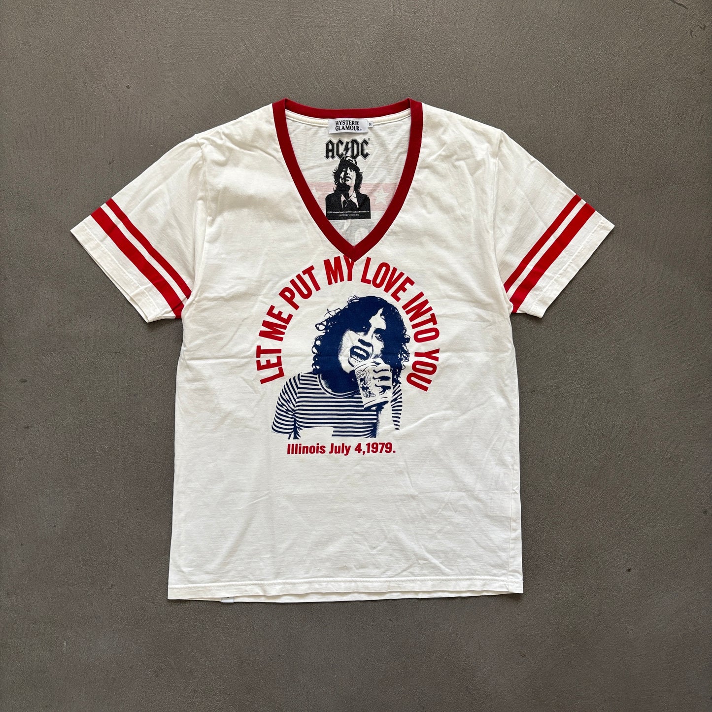 HYSTERIC GLAMOUR ACDC V-NECK TEE [M]