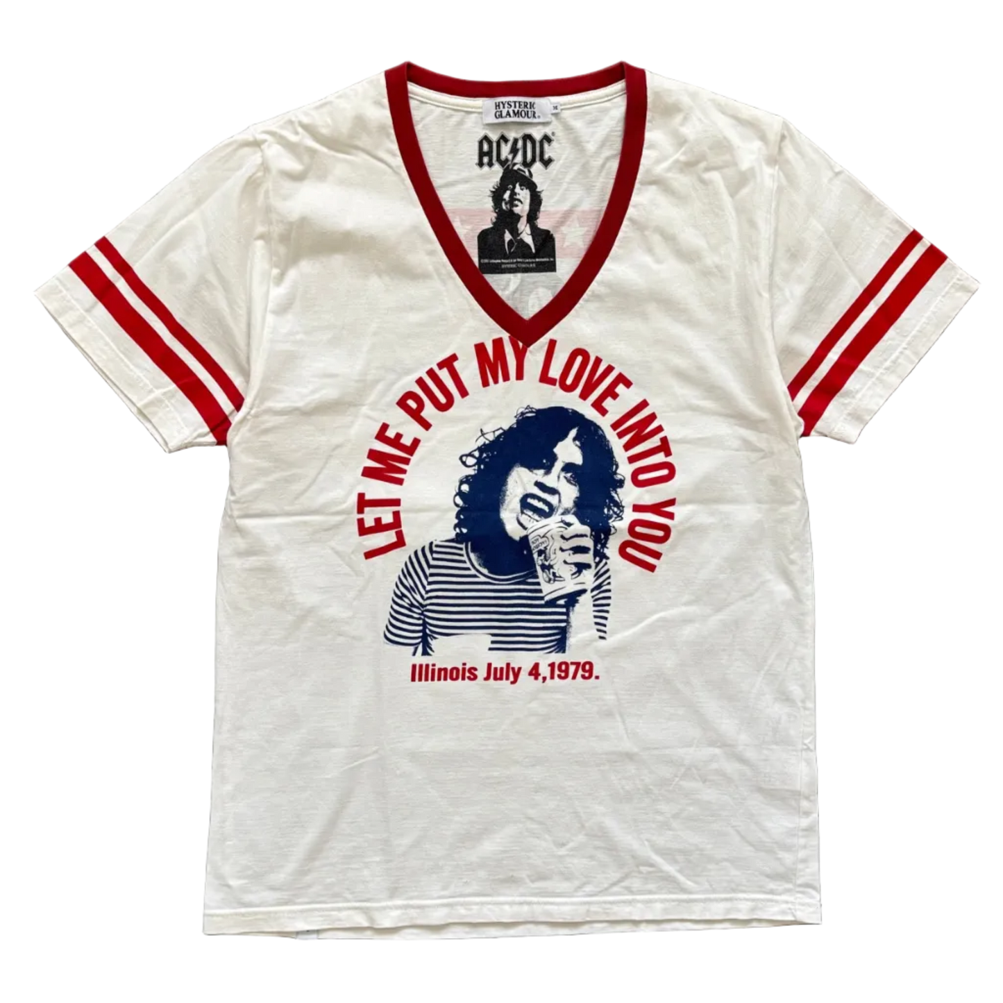 HYSTERIC GLAMOUR ACDC V-NECK TEE [M]