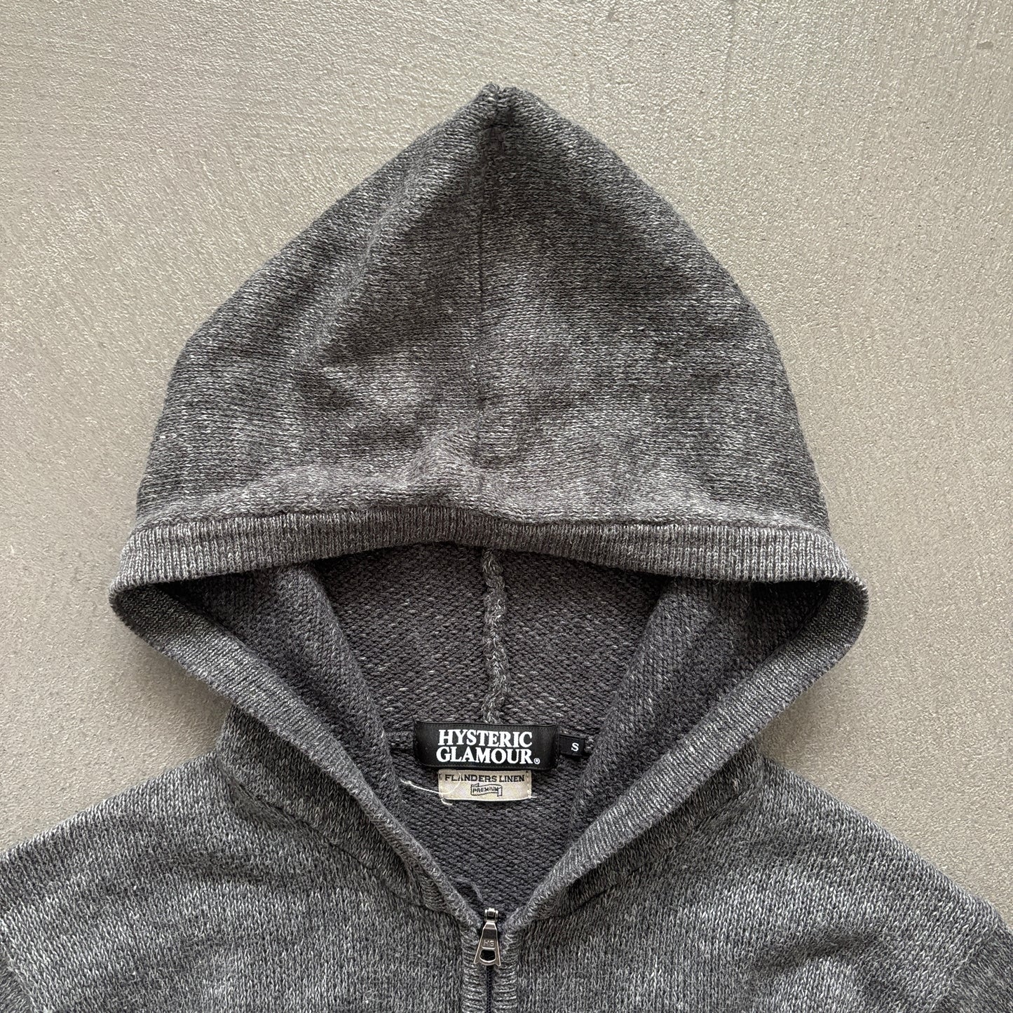 HYSTERIC GLAMOUR ZIP-UP HOODIE GREY [S]