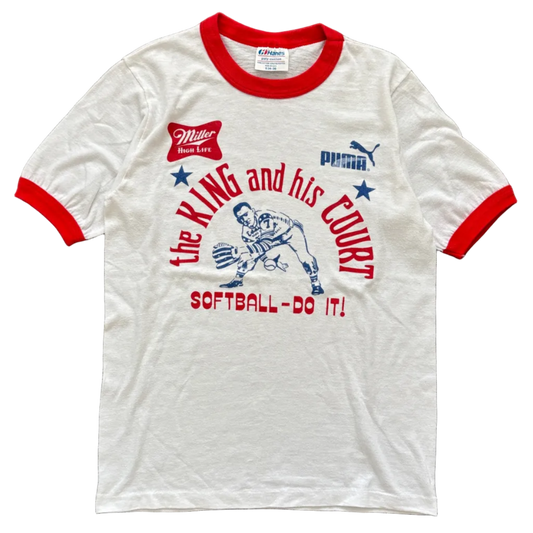 80S PUMA SOFTBALL RINGER TEE | HANES POLY-COTTON [S]