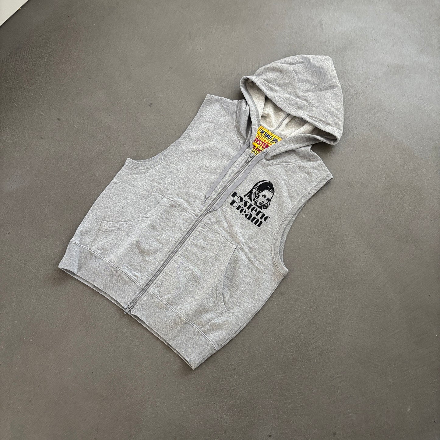HYSTERIC GLAMOUR SLEEVELESS HOODIE GREY [S]