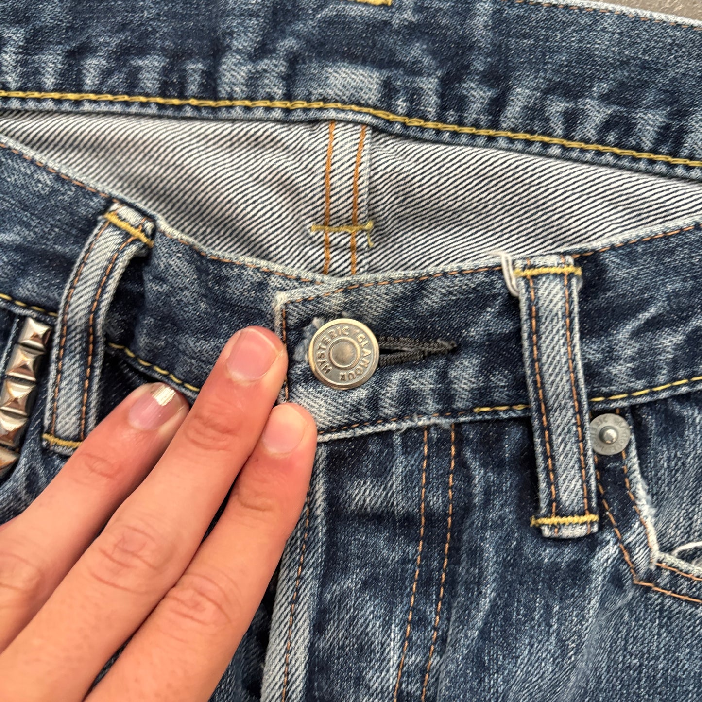 HYSTERIC GLAMOUR STUDDED SELVEDGE DENIM [W30]