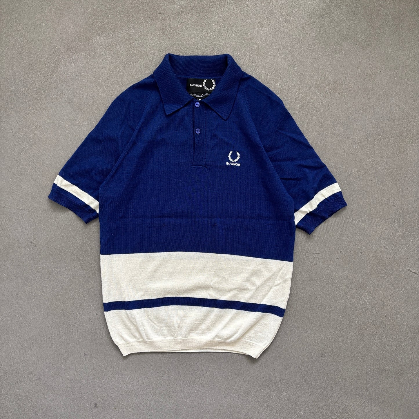 RAF SIMONS X FRED PERRY WOOL POLO BLUE [M]