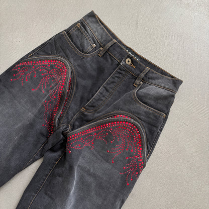 Y/PROJECT RHINESTONE JEANS BLACK [S]