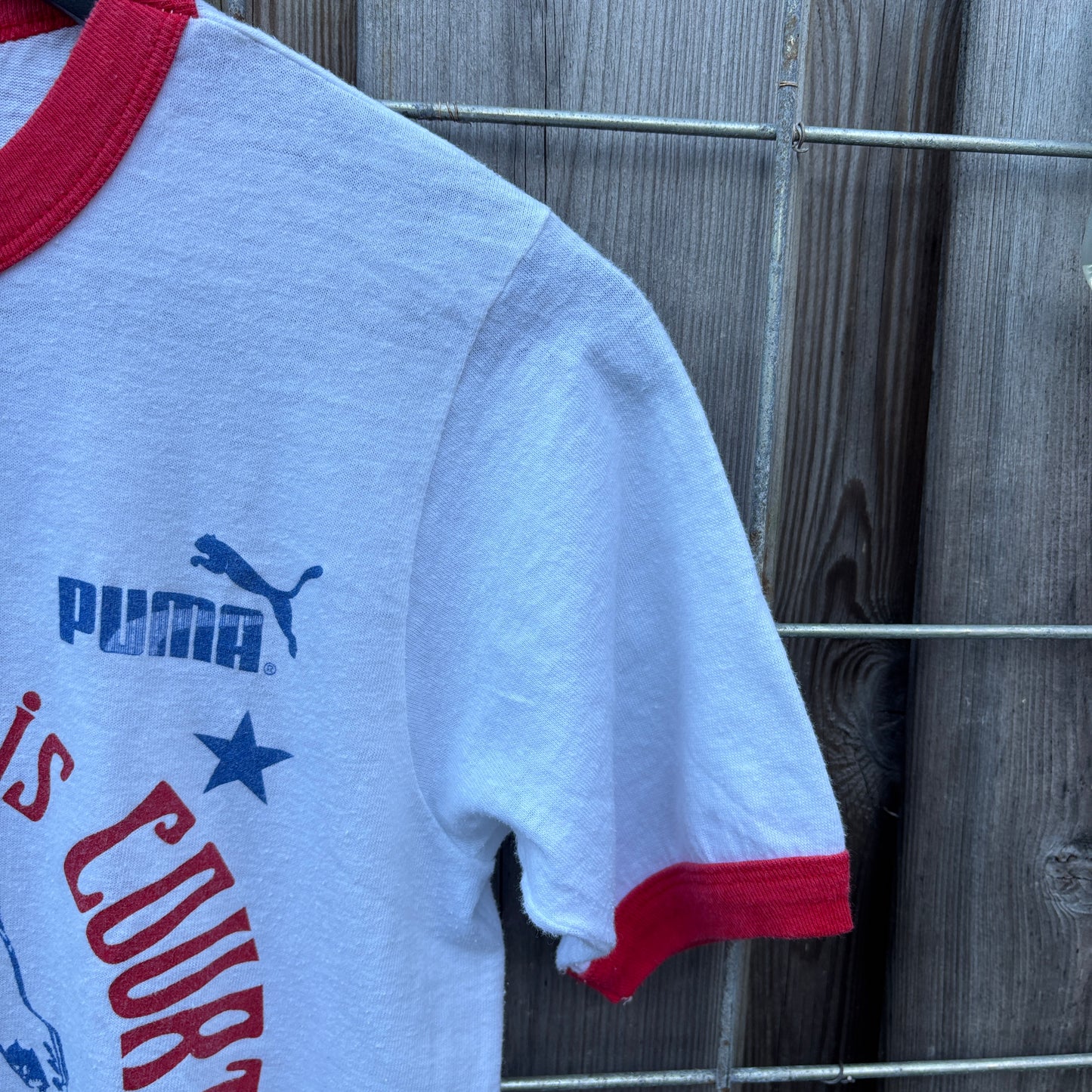 80S PUMA SOFTBALL RINGER TEE | HANES POLY-COTTON [S]