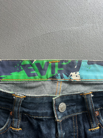 EVISU GREEN DIACOCK JEANS [W32]