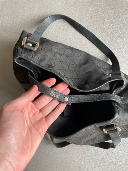 GUCCI BLACK CANVAS ABBEY BAG