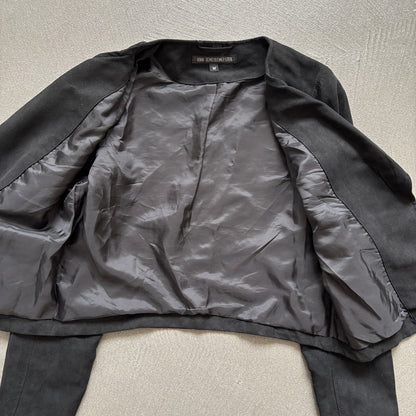 ANN DEMEULEMEESTER SUEDE ASSYMETRICAL JACKET [M]