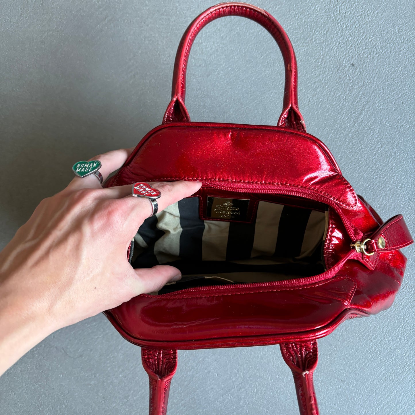 VIVIENNE WESTWOOD ORB HANDBAG RED