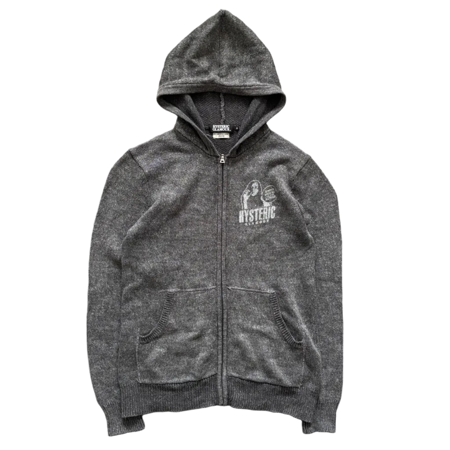 HYSTERIC GLAMOUR ZIP-UP HOODIE GREY [S]