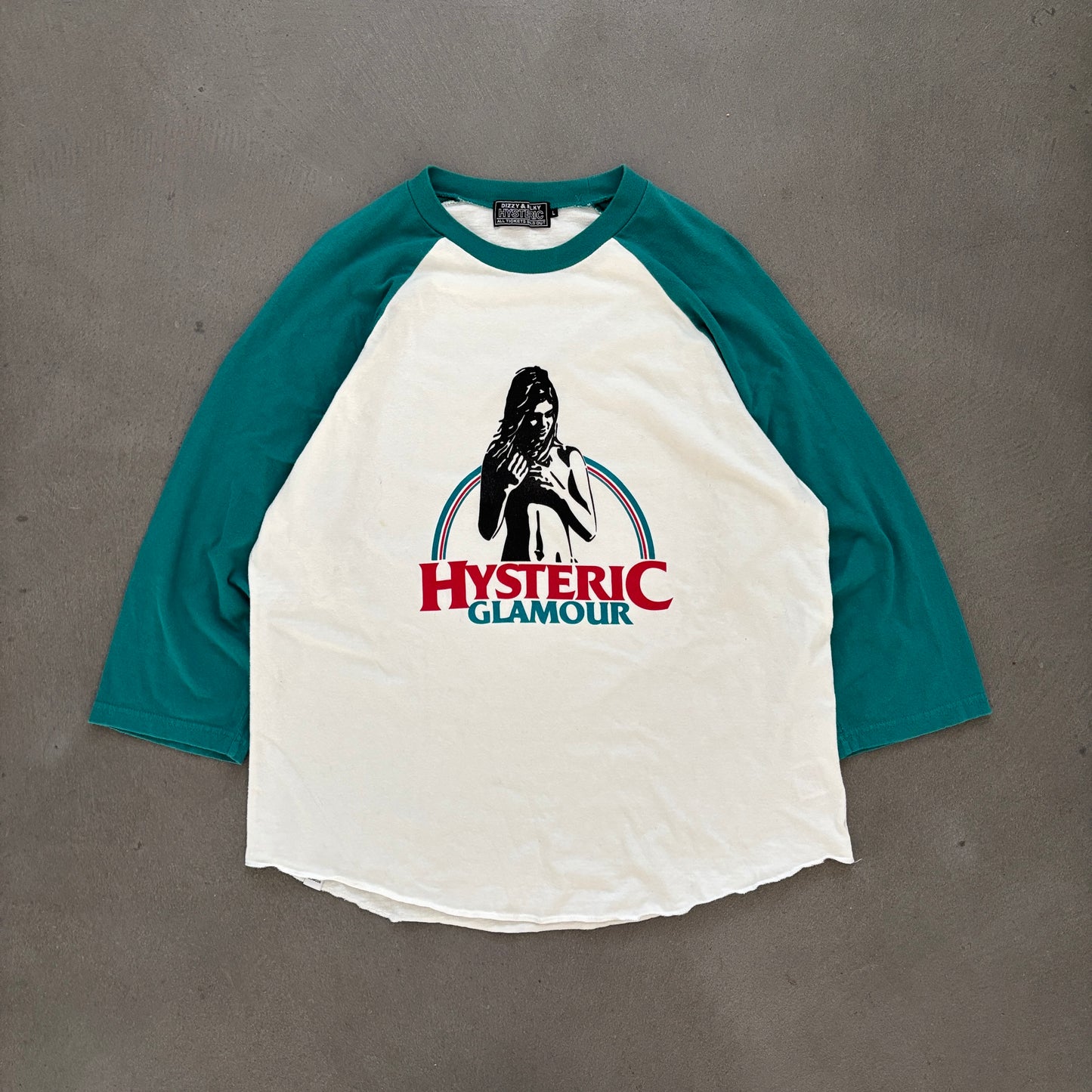 HYSTERIC GLAMOUR LOGO RAGLAN 3/4TH SLEEVE [L]