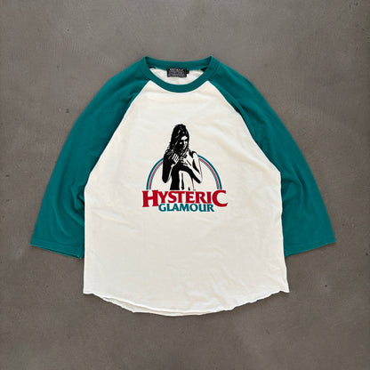 HYSTERIC GLAMOUR LOGO RAGLAN 3/4TH SLEEVE [L]