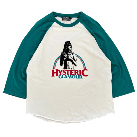 HYSTERIC GLAMOUR LOGO RAGLAN 3/4TH SLEEVE [L]