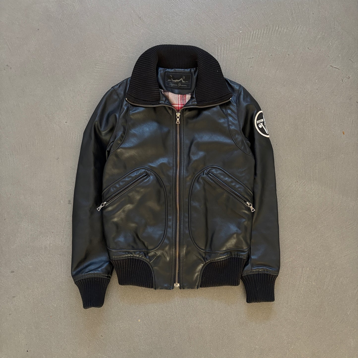 HYSTERIC GLAMOUR LEATHER BOMBER JACKET [S]