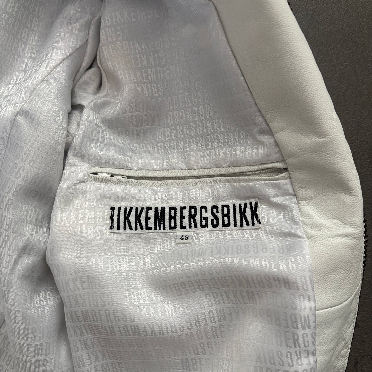 DIRK BIKKEMBERG VINTAGE LEATHER JACKET WHITE [M]