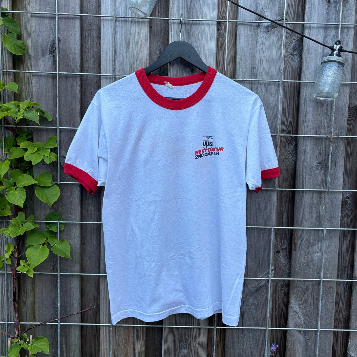 80S UPS NEXT DAY AIR RINGER TEE | SCREEN STARS [L]