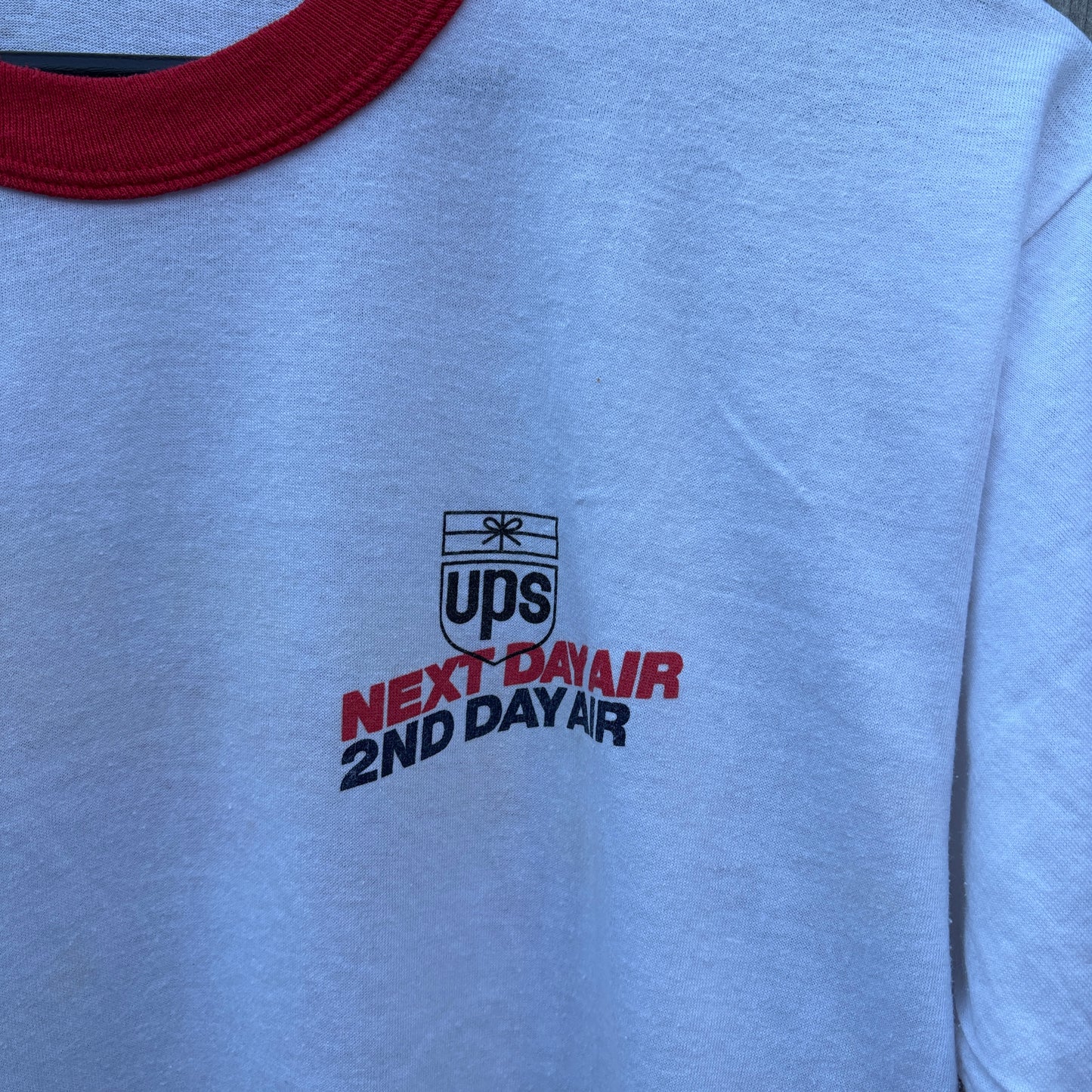 80S UPS NEXT DAY AIR RINGER TEE | SCREEN STARS [L]