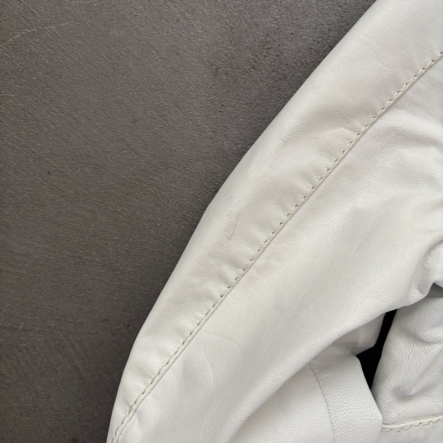 DIRK BIKKEMBERG VINTAGE LEATHER JACKET WHITE [M]