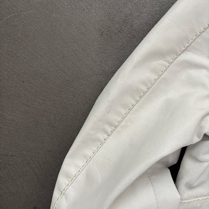 DIRK BIKKEMBERG VINTAGE LEATHER JACKET WHITE [M]